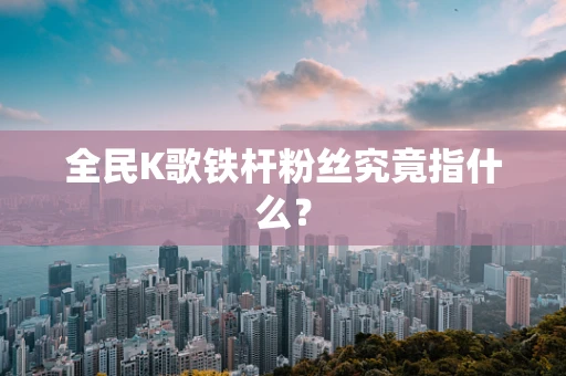 全民K歌铁杆粉丝究竟指什么？
