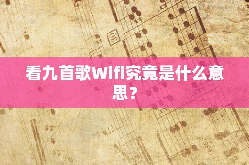 看九首歌Wifi究竟是什么意思？