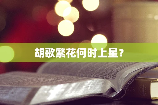 胡歌繁花何时上星？