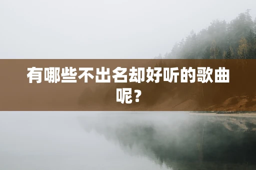 有哪些不出名却好听的歌曲呢？