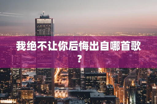 我绝不让你后悔出自哪首歌？
