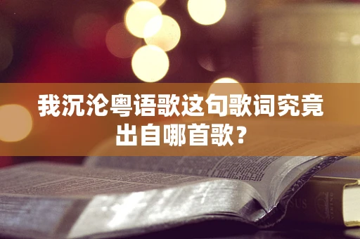 我沉沦粤语歌这句歌词究竟出自哪首歌？
