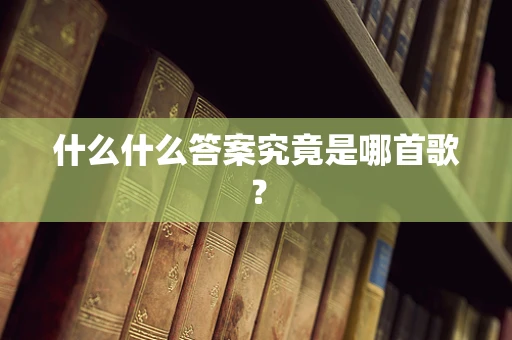 什么什么答案究竟是哪首歌？