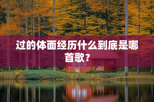 过的体面经历什么到底是哪首歌？