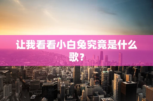 让我看看小白兔究竟是什么歌？