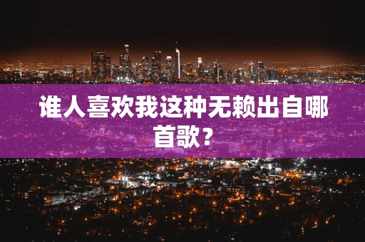 谁人喜欢我这种无赖出自哪首歌？