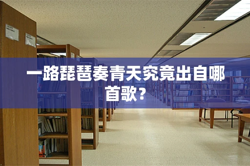 一路琵琶奏青天究竟出自哪首歌？