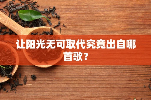 让阳光无可取代究竟出自哪首歌？