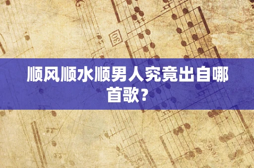 顺风顺水顺男人究竟出自哪首歌？