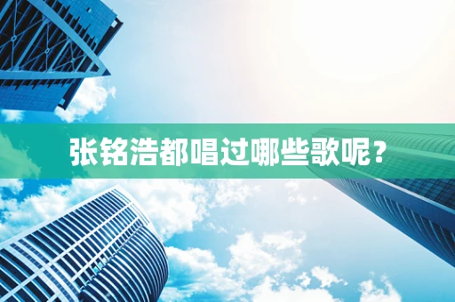 张铭浩都唱过哪些歌呢？