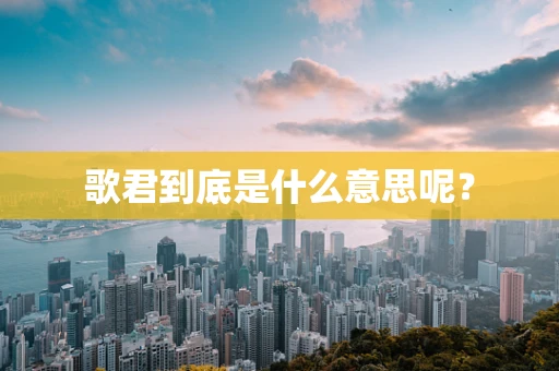 歌君到底是什么意思呢？