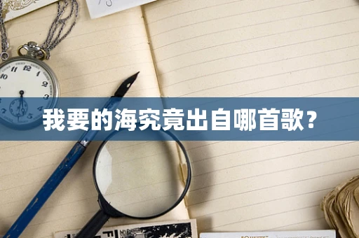 我要的海究竟出自哪首歌？