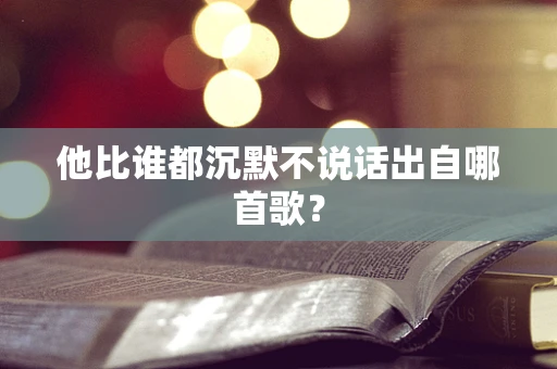 他比谁都沉默不说话出自哪首歌？