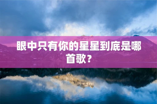 眼中只有你的星星到底是哪首歌？
