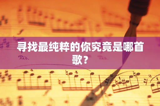 寻找最纯粹的你究竟是哪首歌？