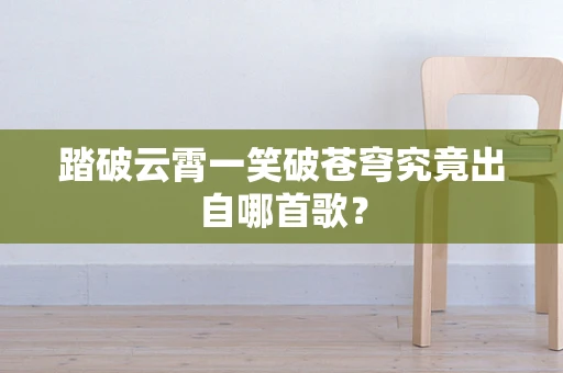 踏破云霄一笑破苍穹究竟出自哪首歌？