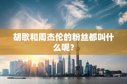 胡歌和周杰伦的粉丝都叫什么呢？