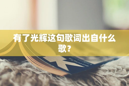 有了光辉这句歌词出自什么歌？