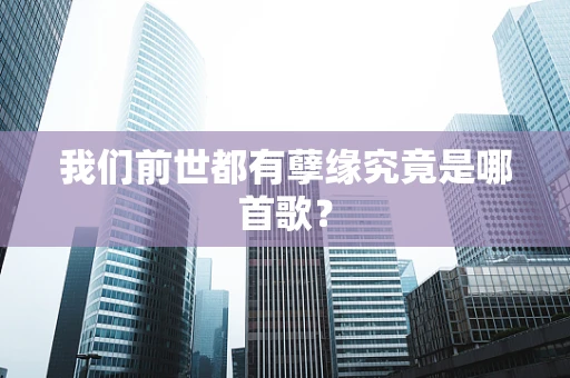 我们前世都有孽缘究竟是哪首歌？