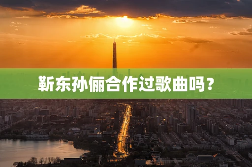 靳东孙俪合作过歌曲吗？