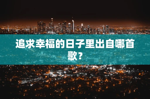 追求幸福的日子里出自哪首歌？