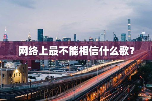 网络上最不能相信什么歌？