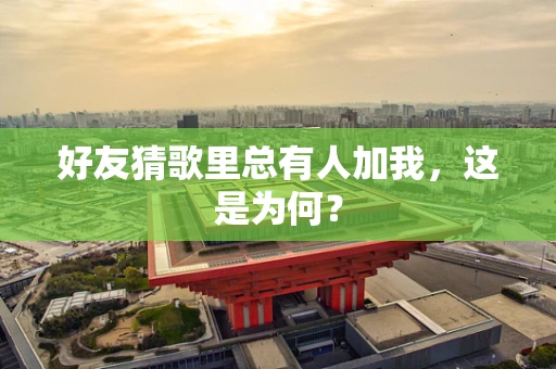 好友猜歌里总有人加我，这是为何？