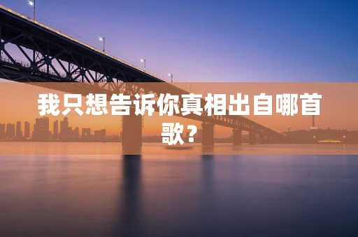 我只想告诉你真相出自哪首歌？