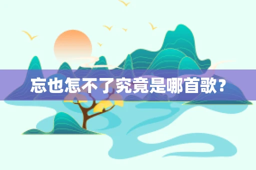忘也怎不了究竟是哪首歌？