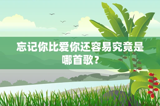 忘记你比爱你还容易究竟是哪首歌？