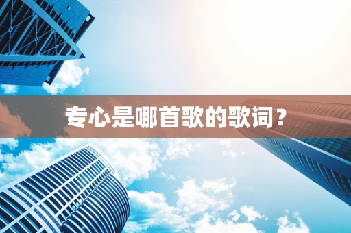 专心是哪首歌的歌词？