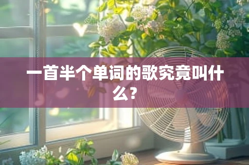 一首半个单词的歌究竟叫什么？