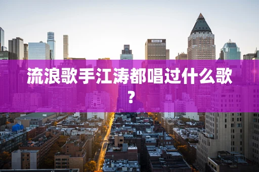流浪歌手江涛都唱过什么歌？