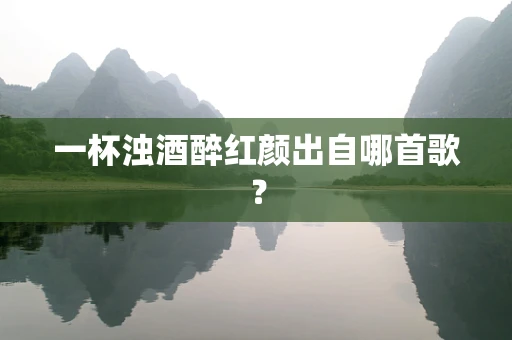 一杯浊酒醉红颜出自哪首歌？