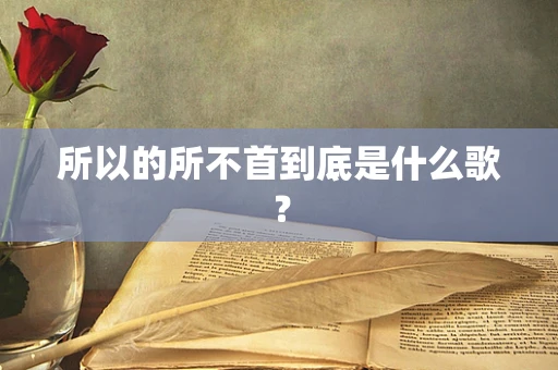 所以的所不首到底是什么歌？