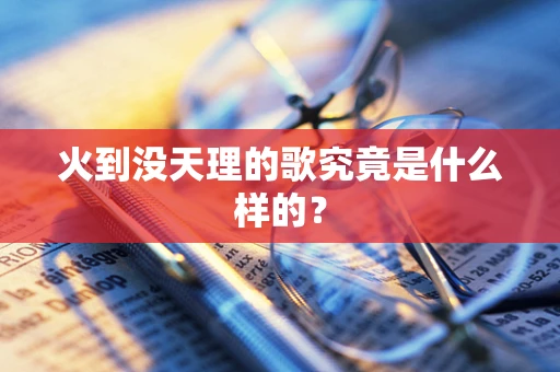 火到没天理的歌究竟是什么样的？