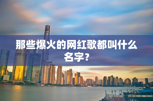 那些爆火的网红歌都叫什么名字？