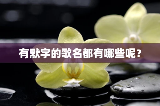 有默字的歌名都有哪些呢？