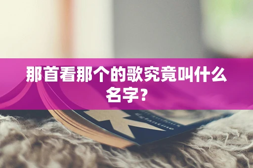 那首看那个的歌究竟叫什么名字？