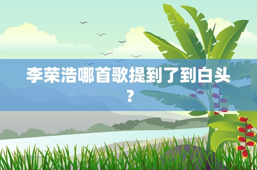 李荣浩哪首歌提到了到白头？