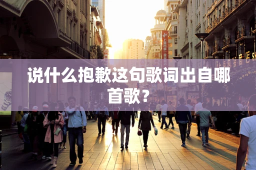 说什么抱歉这句歌词出自哪首歌？
