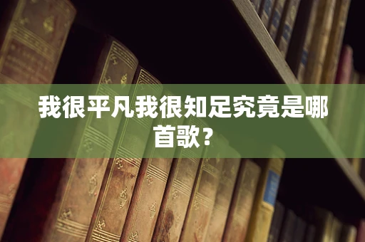 我很平凡我很知足究竟是哪首歌？