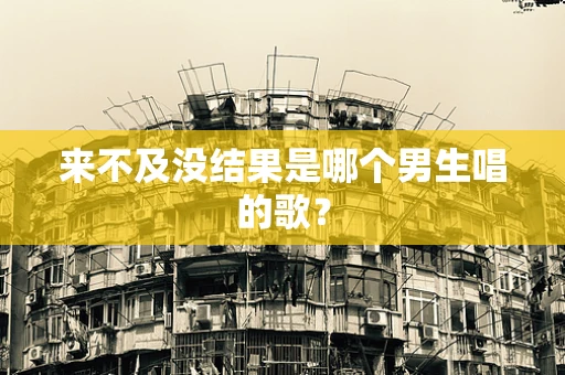 来不及没结果是哪个男生唱的歌？