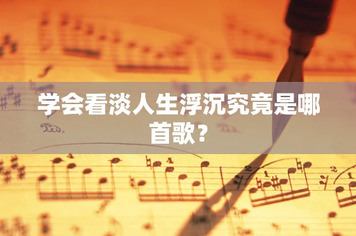 学会看淡人生浮沉究竟是哪首歌？