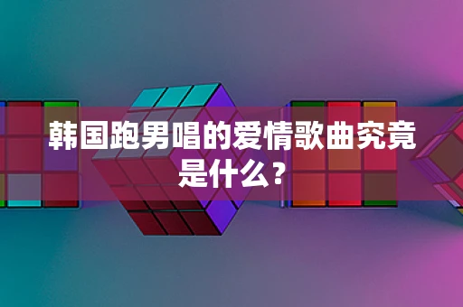 韩国跑男唱的爱情歌曲究竟是什么？