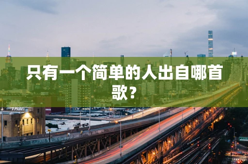 只有一个简单的人出自哪首歌？